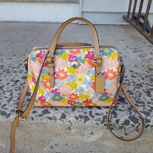 Coach floral leather bag